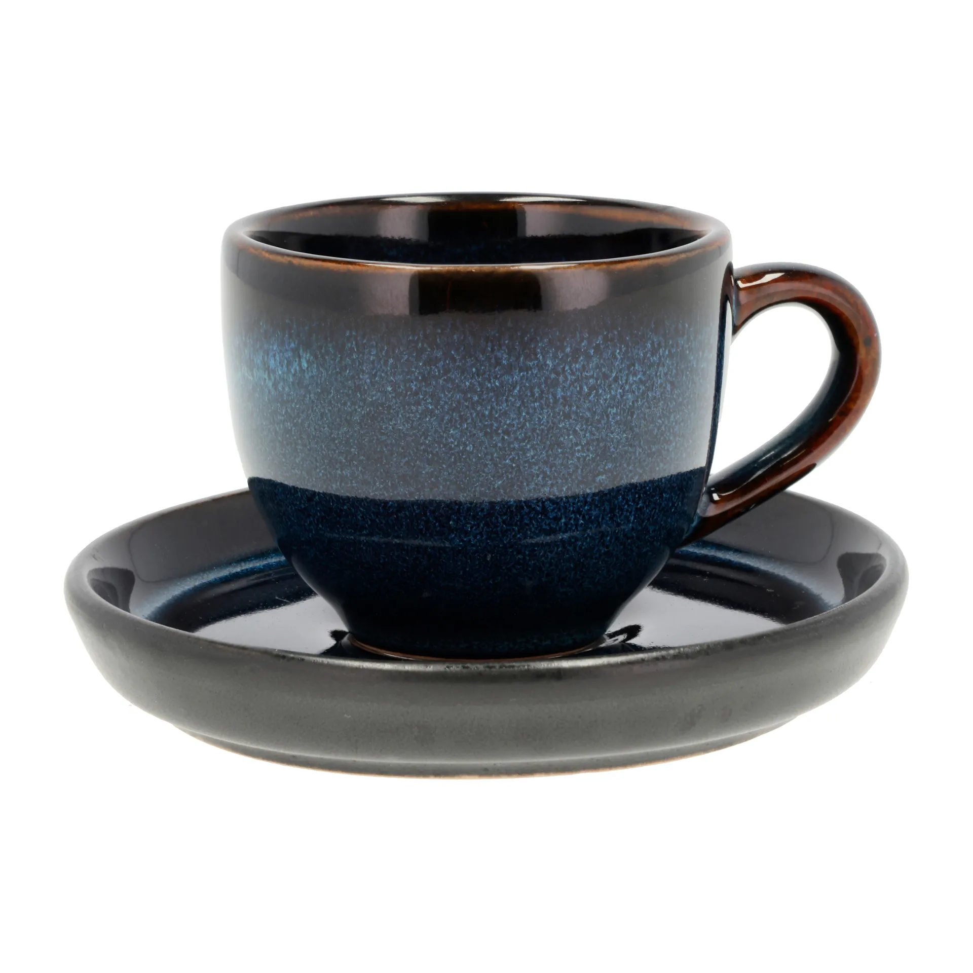 Bitz filiżanka do espresso z talerzykiem 70 ml, Granatowo-czana Bitz