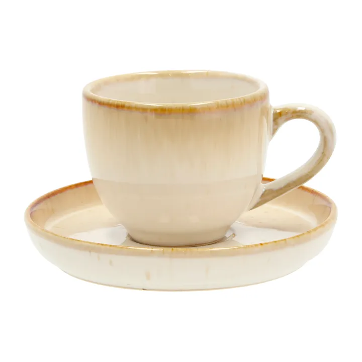 Bitz filiżanka do espresso z talerzykiem 70 ml - Kremowa - Bitz