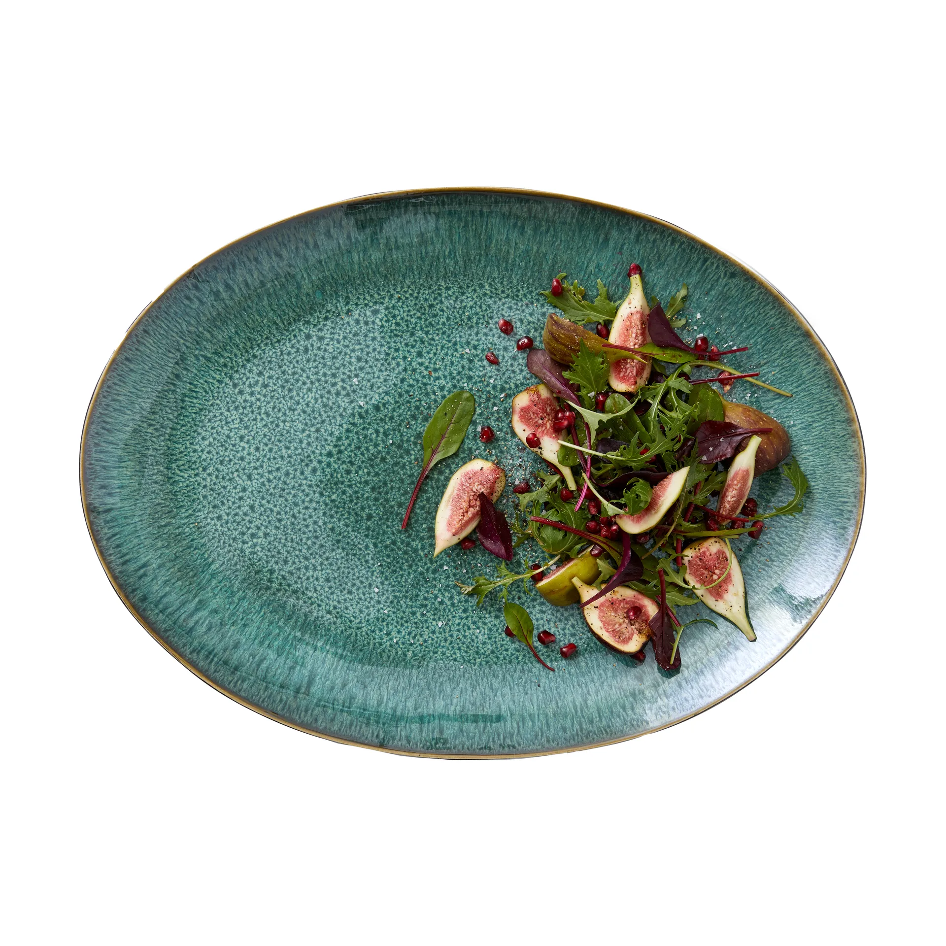 Bitz talerz owalny  45x34 cm, Czarny-zielony Bitz