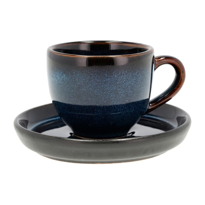 Filiżanka do espresso ze spodkiem Bitz 70 ml - Ciemnoniebieski-czarny - Bitz