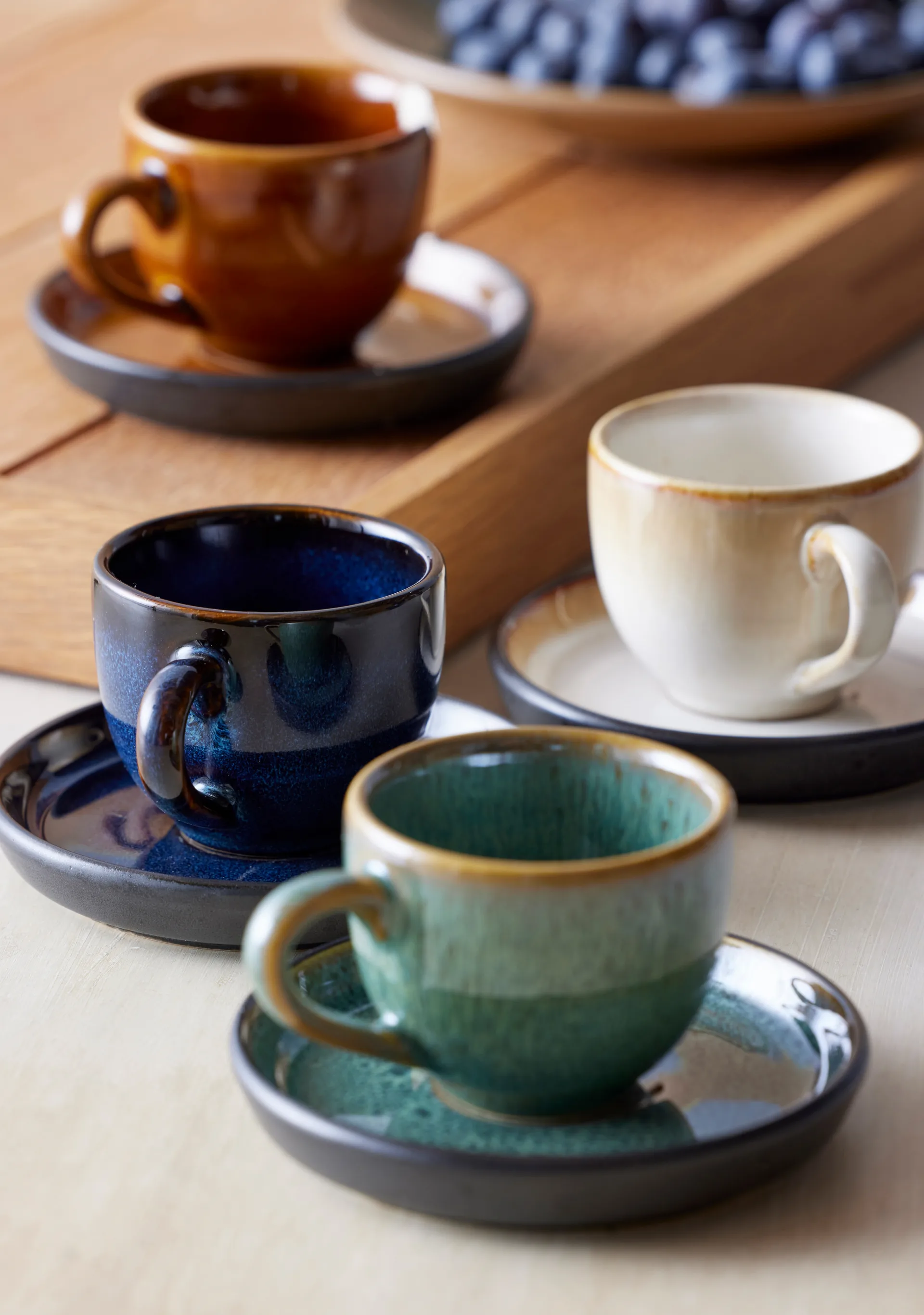 Filiżanka do espresso ze spodkiem Bitz 70 ml, Zielono-czarna Bitz