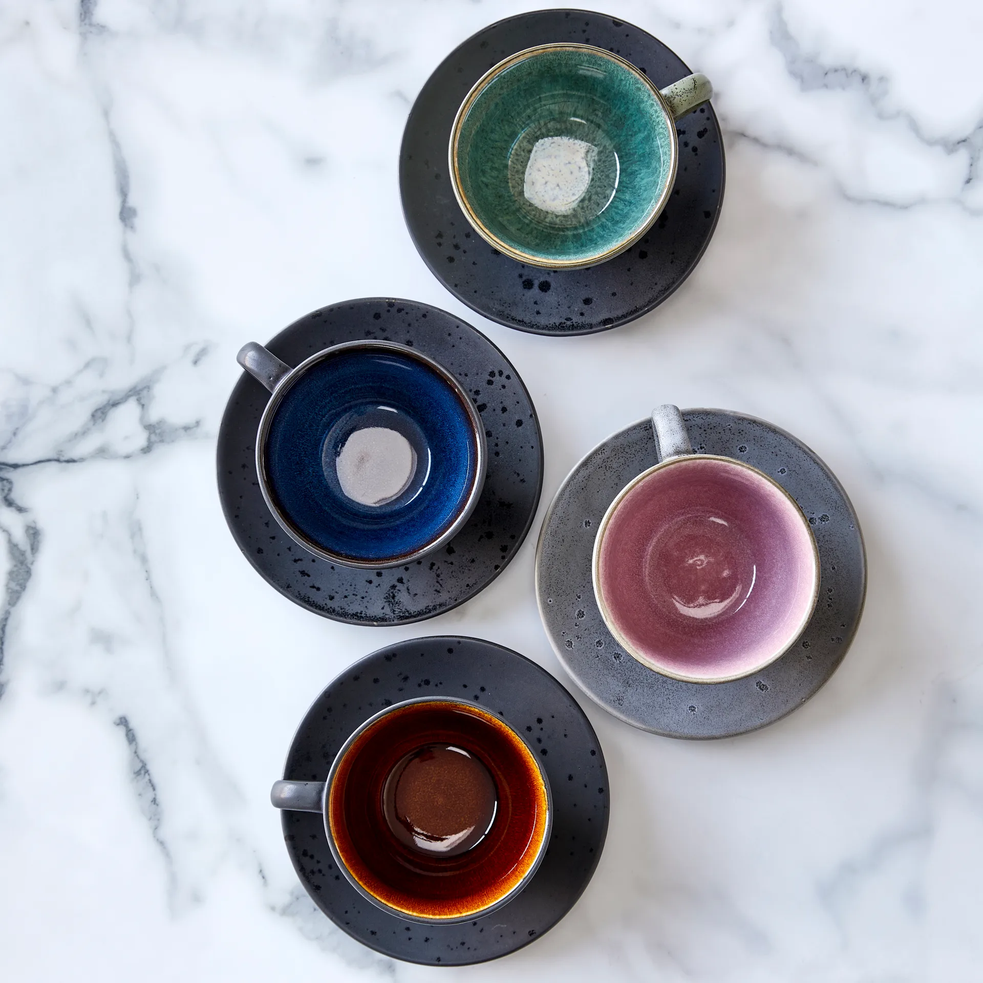 Filiżanka ze spodkiem Bitz, czarna, Bursztynowa Bitz