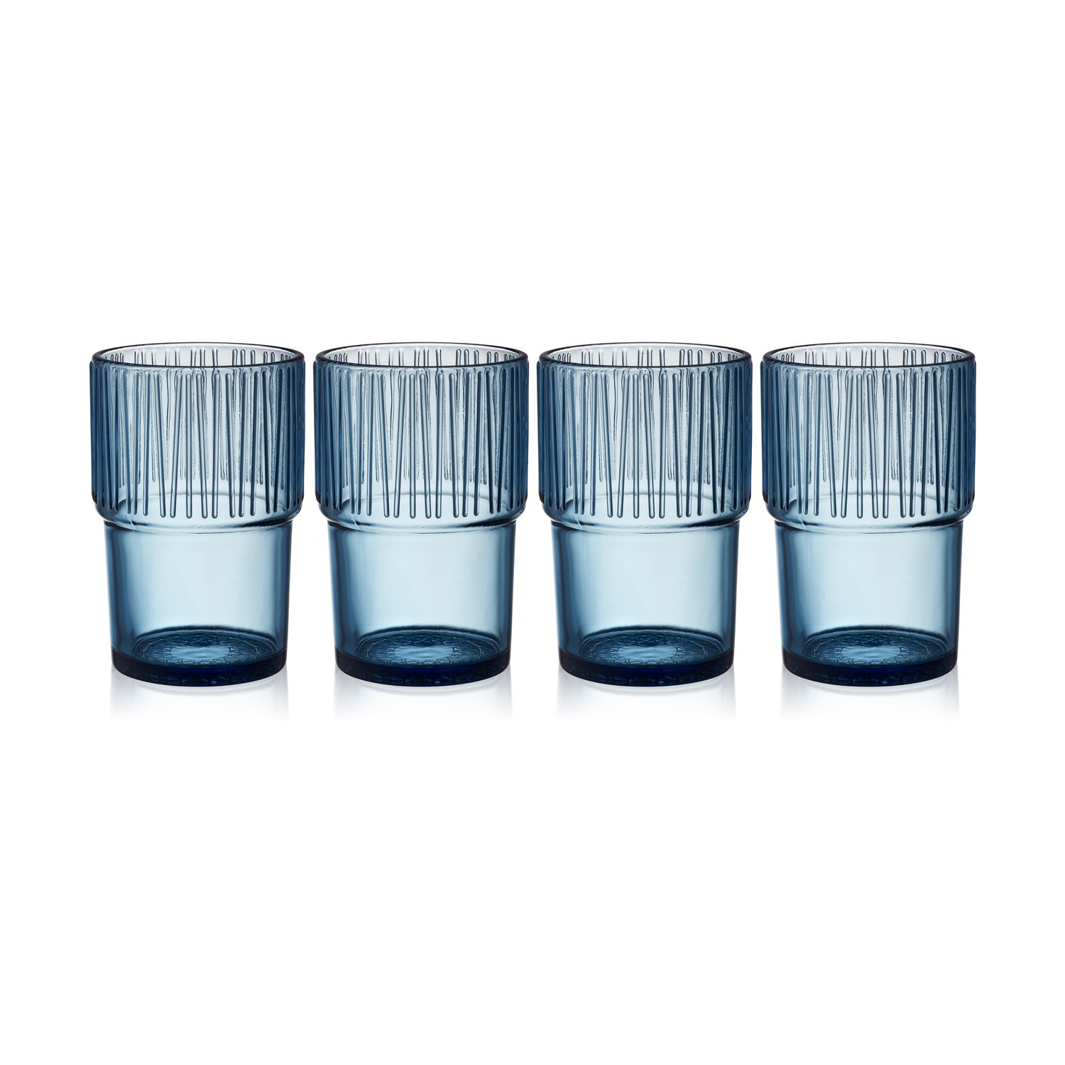 Bitz Kusintha szklanka do kawy 380 ml 4-pack Blue | Skandynawski Design | Szklanki do napojów | Niebieski