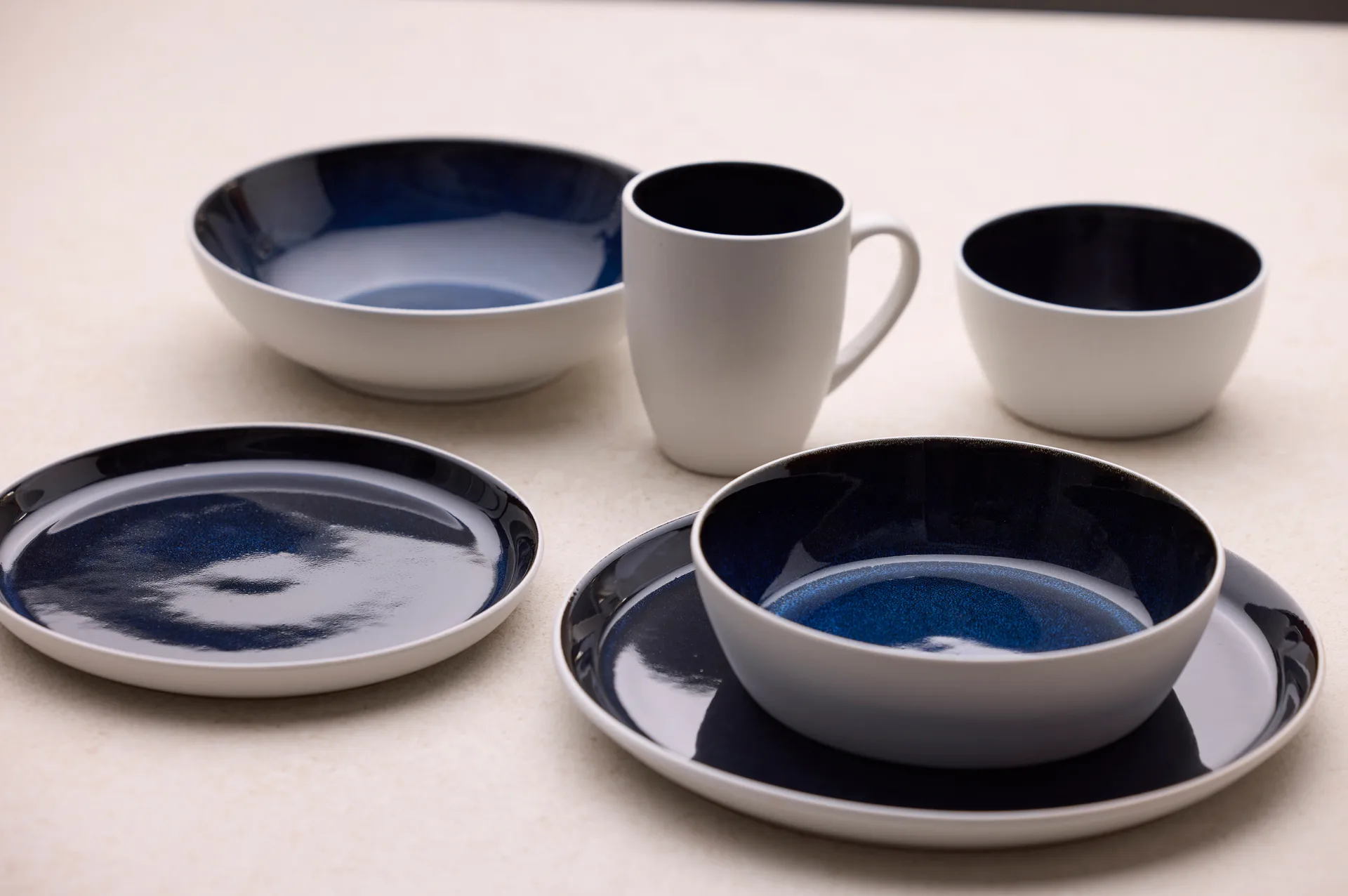 Miska do makaronu Bitz gastro Ø20 cm, Biało-granatowy Bitz