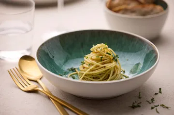 Miska do makaronu Bitz gastro Ø20 cm - Biało-zielony - Bitz