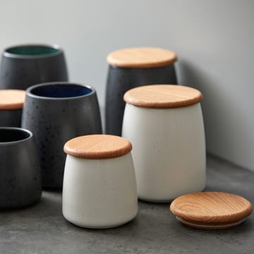 Słoik Bitz z pokrywką matowy 12 cm - Matowy kremowy - Bitz
