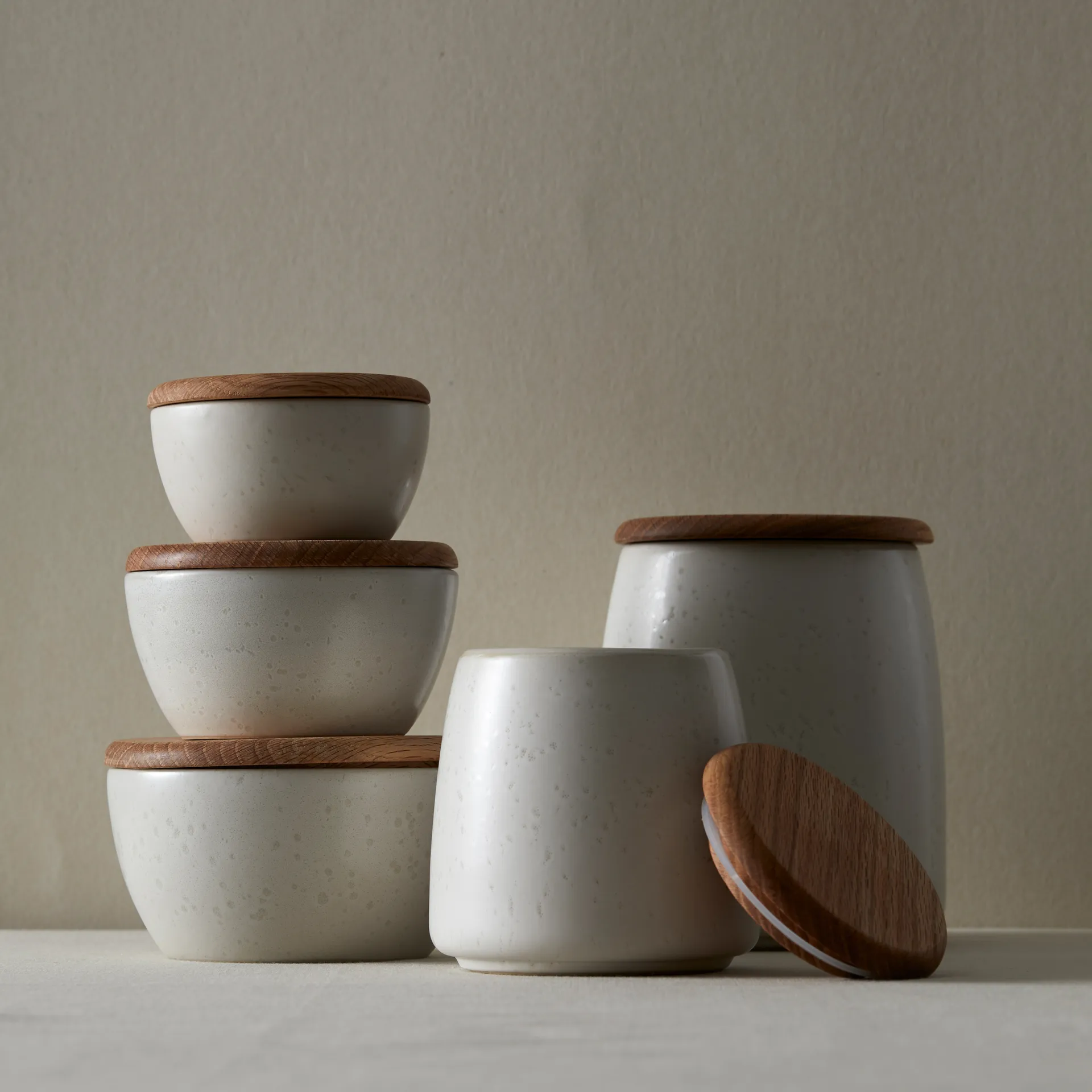 Słoik Bitz z pokrywką matowy 16,5 cm, Matowy kremowy Bitz