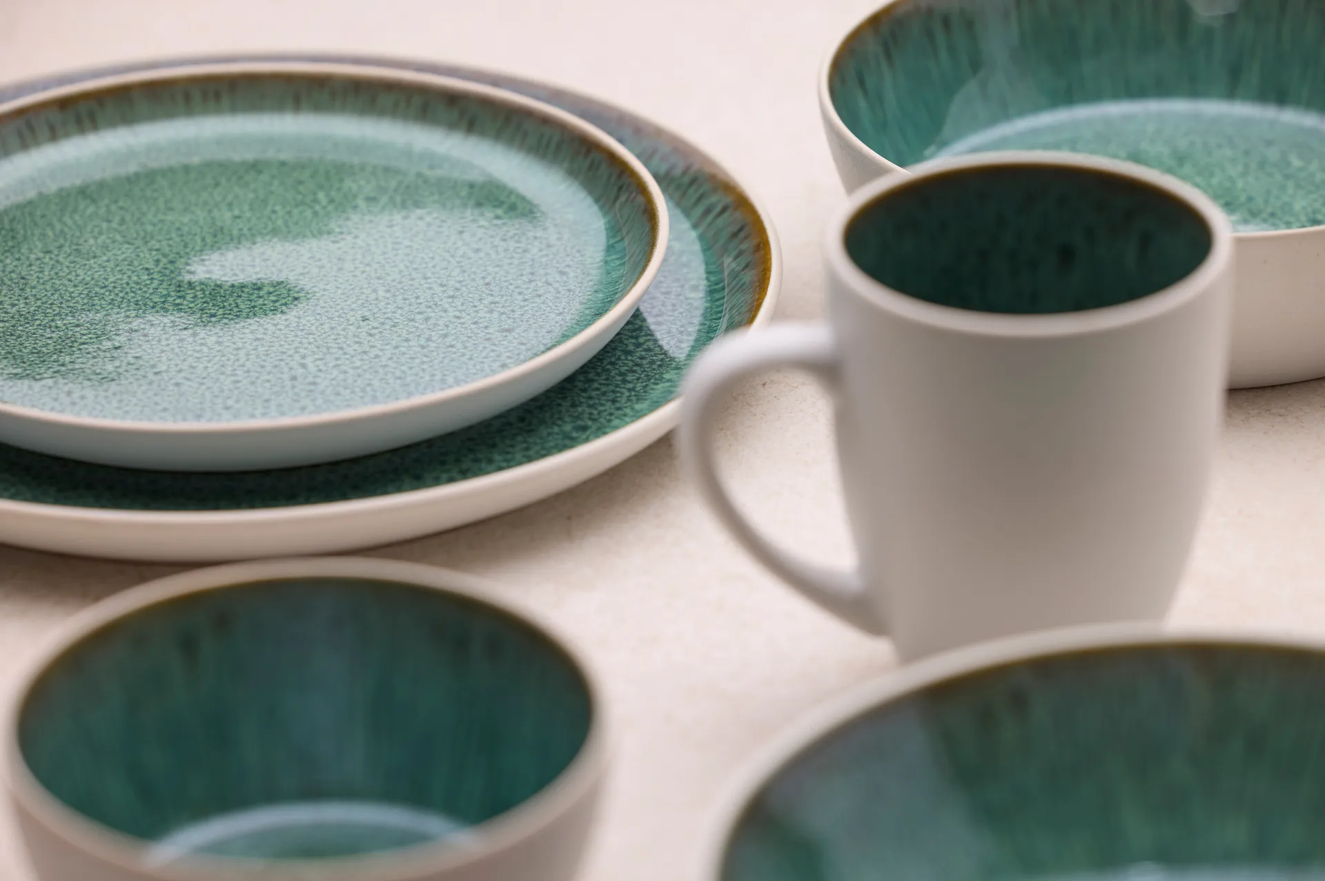 Talerz Bitz Gastro Ø 21 cm, Biało-zielony Bitz