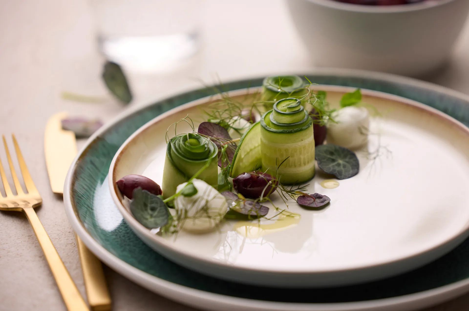 Talerz Bitz Gastro Ø27 cm, Biało-zielony Bitz