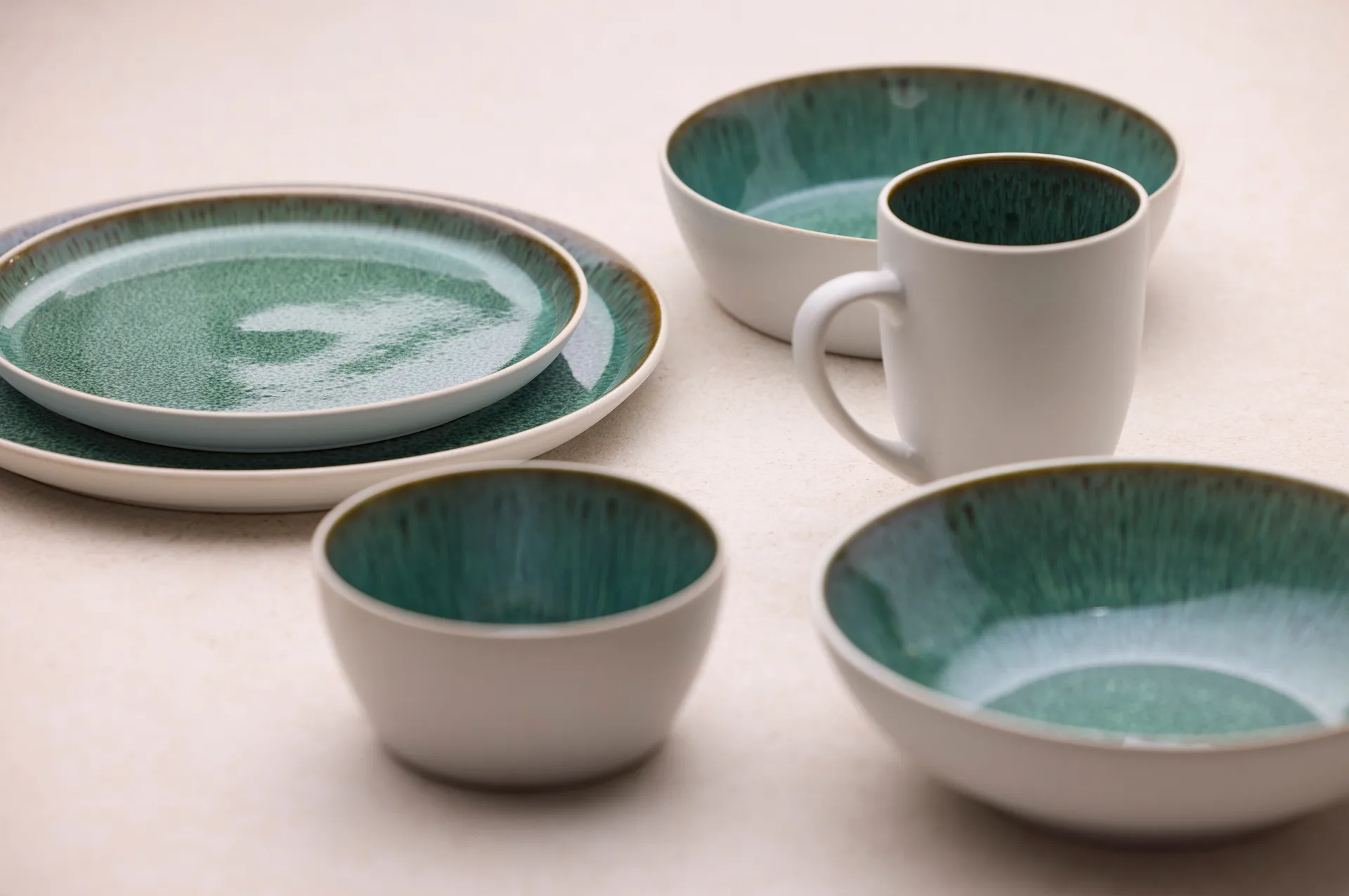 Talerz Bitz Gastro Ø27 cm, Biało-zielony Bitz