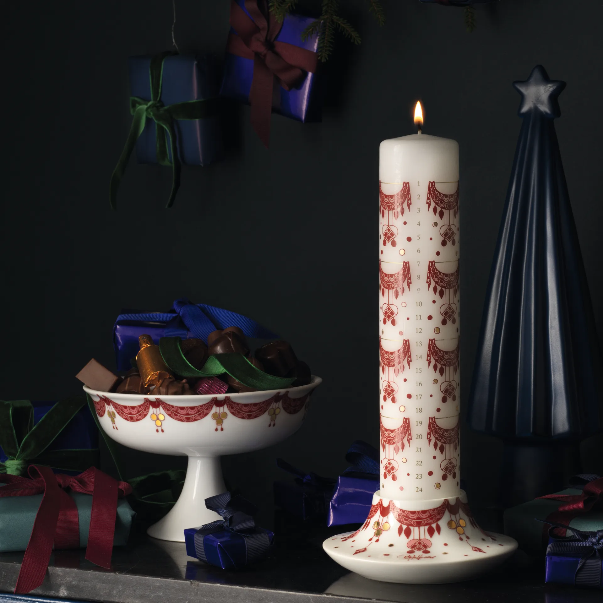 Guirlande Świecznik adwentowy Ø 12,5 cm, Czerwony Bjørn Wiinblad