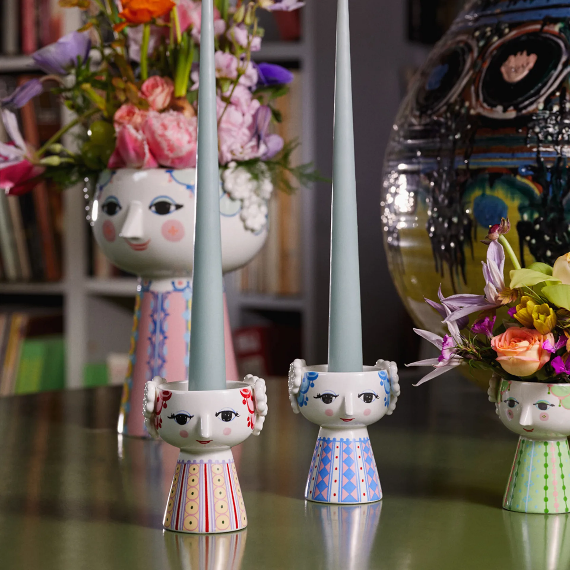 Świecznik Eva 9,5 cm, Ciemny niebieski Bjørn Wiinblad