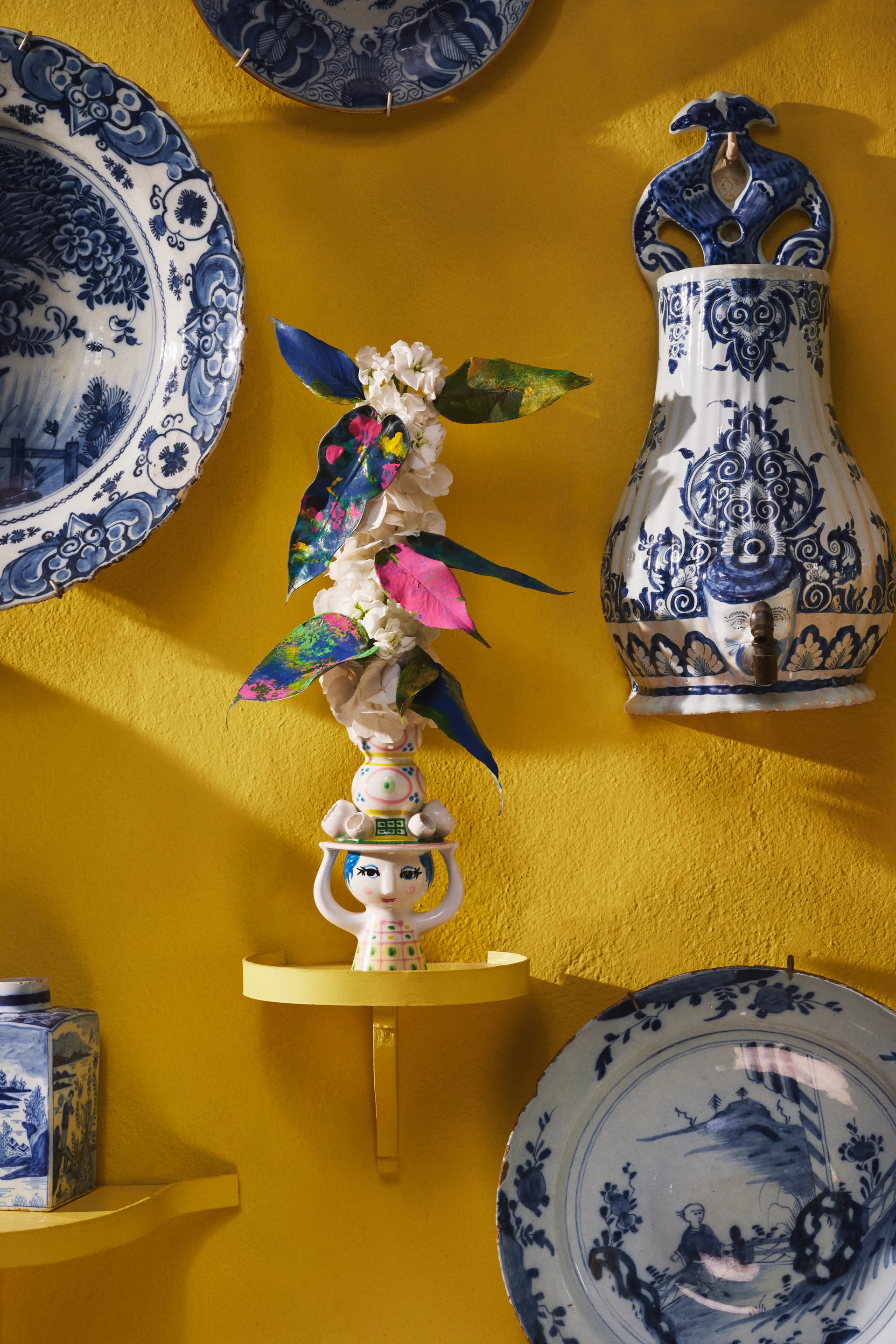 Świecznik Lady with hat W16 cm, Różowy Bjørn Wiinblad