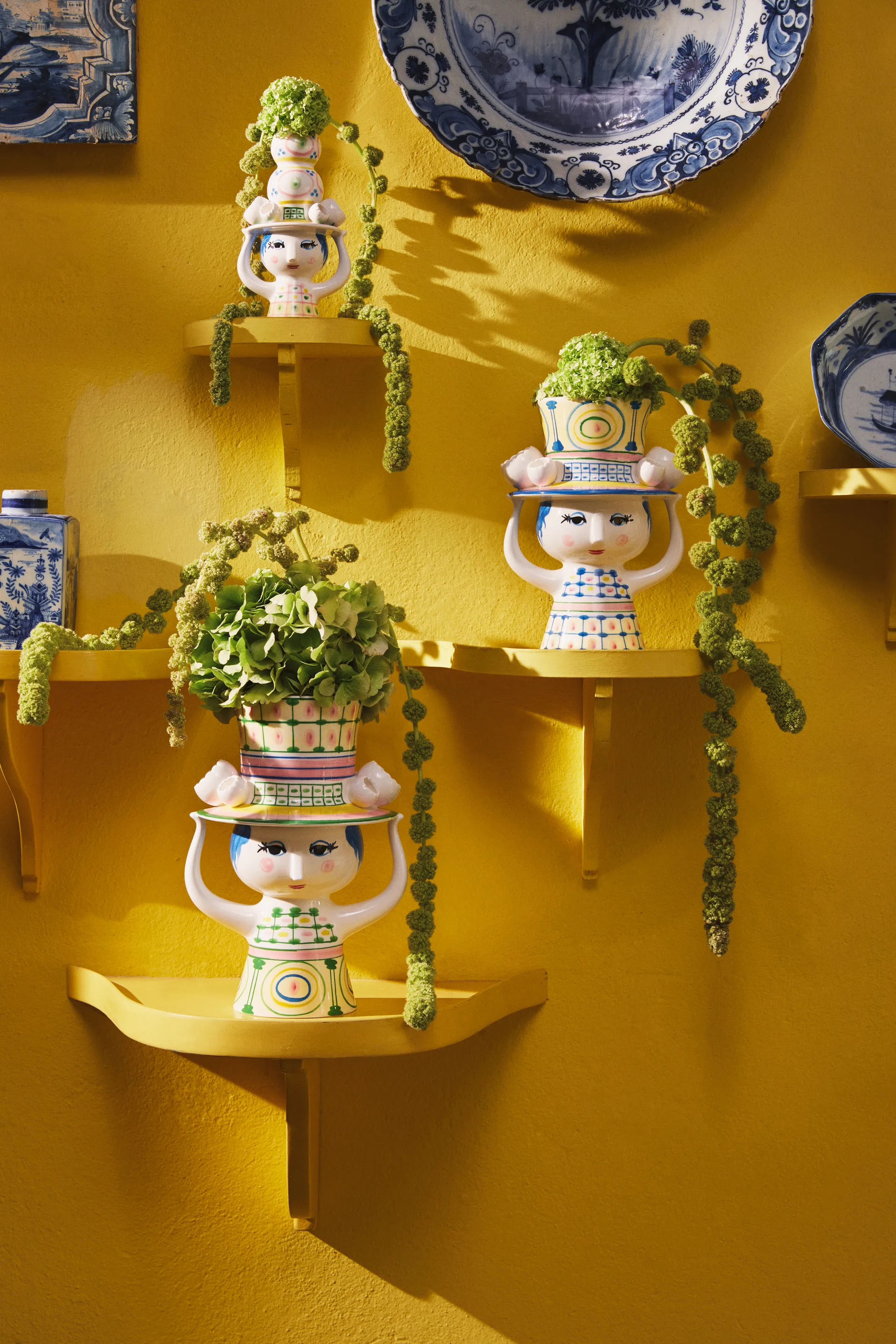 Świecznik Lady with hat W16 cm, Różowy Bjørn Wiinblad