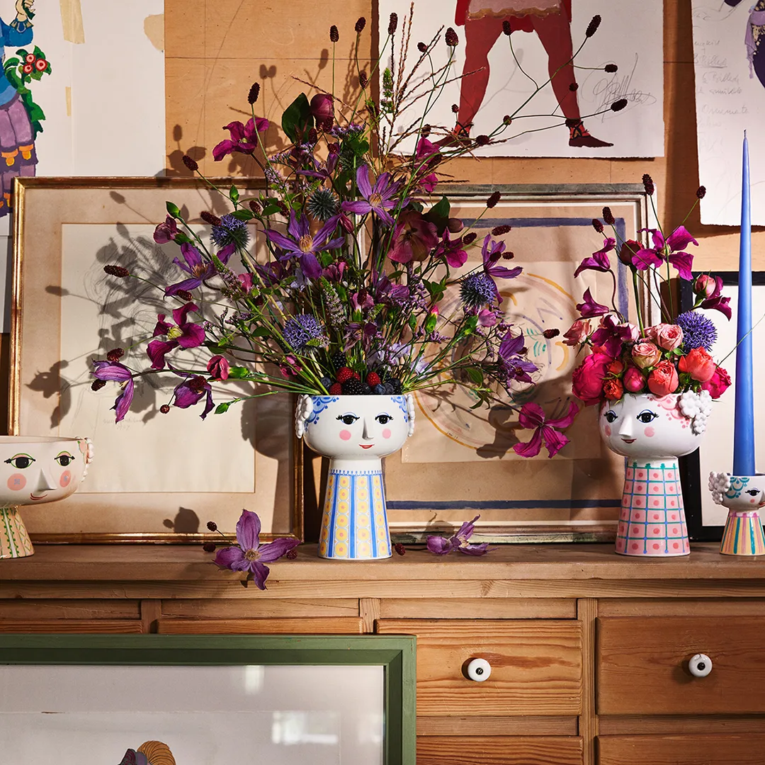 Wazon Eva 18,5 cm, Niebieski-niebieski Bjørn Wiinblad