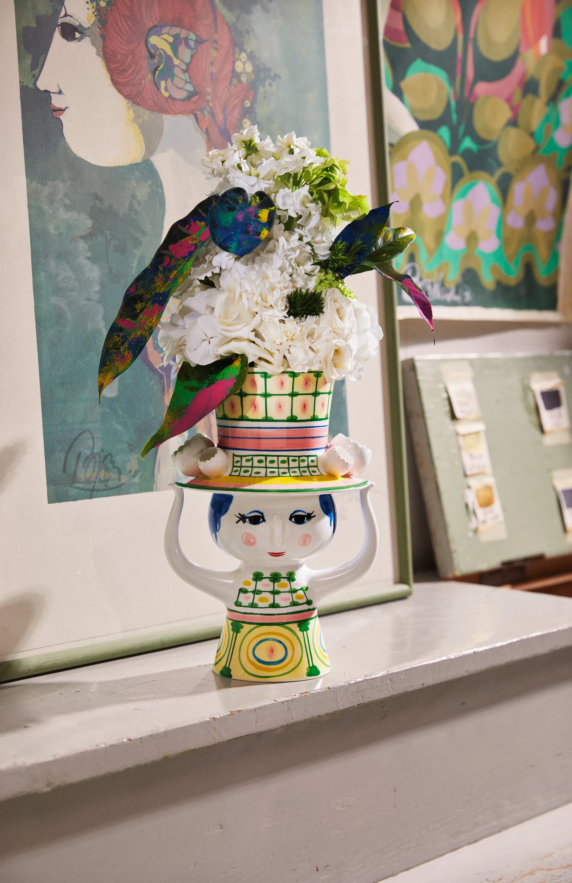 Wazon Lady with hat W24,5 cm, Zielony Bjørn Wiinblad