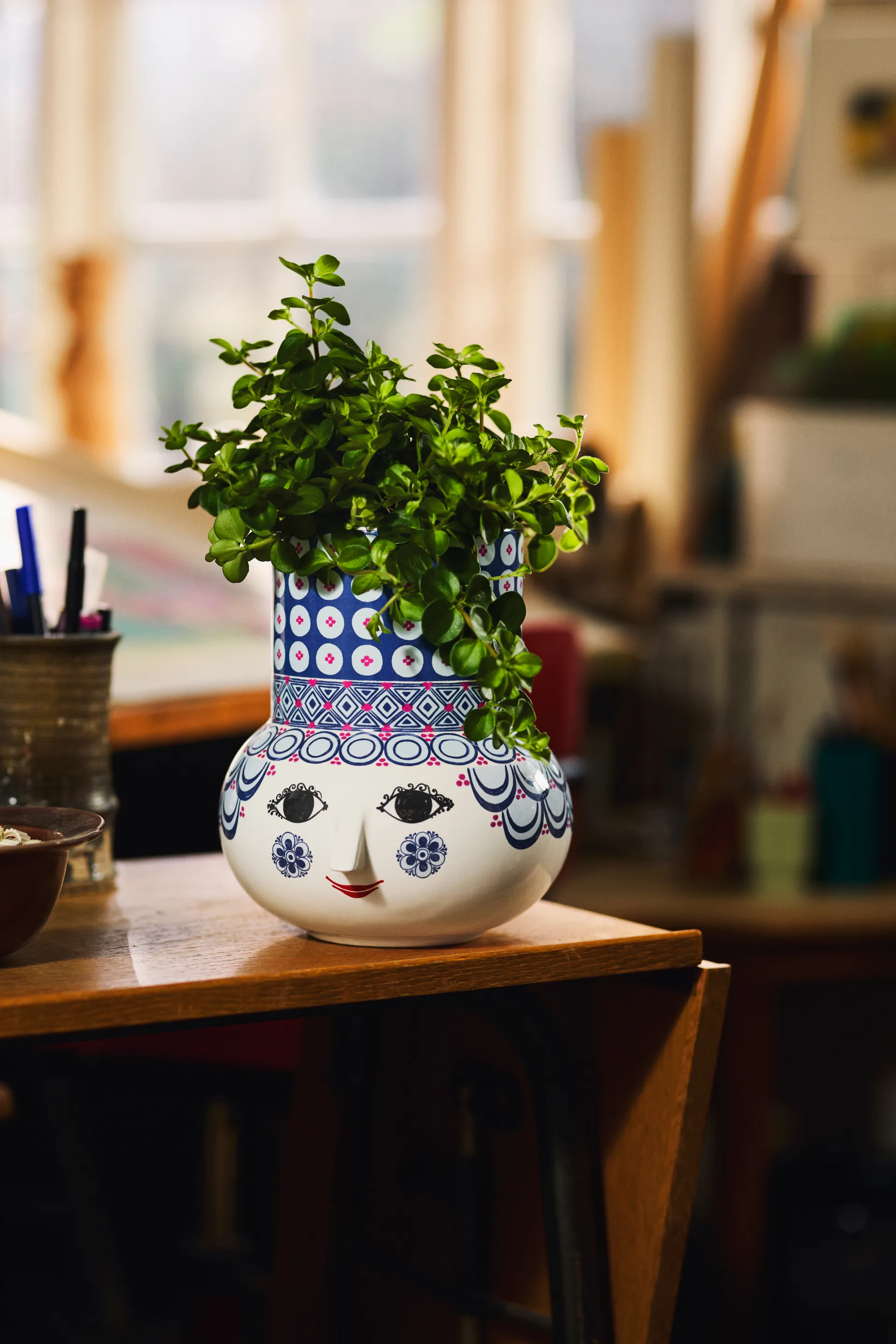 Wazon Olga 20 cm, Niebieski Bjørn Wiinblad