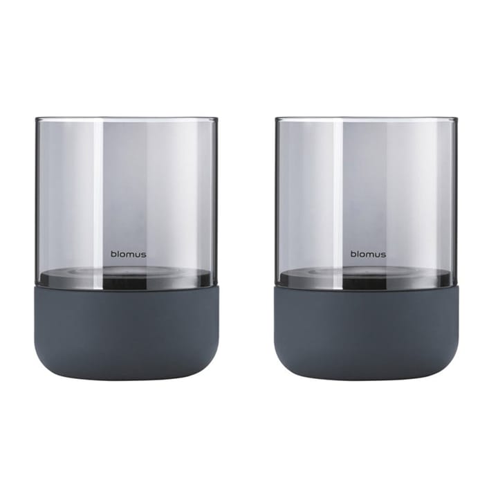 Calma lampion z podgrzewaczem Ø7 cm 2-pak, Steel grey-smoke Blomus