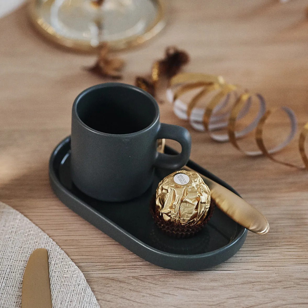 Filiżanka do espresso Pilar ze spodkiem, opakowanie 2 szt., Agave green blomus