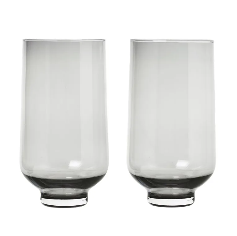 Flow wysoka szklanka tumbler 2-pak, Smoke blomus