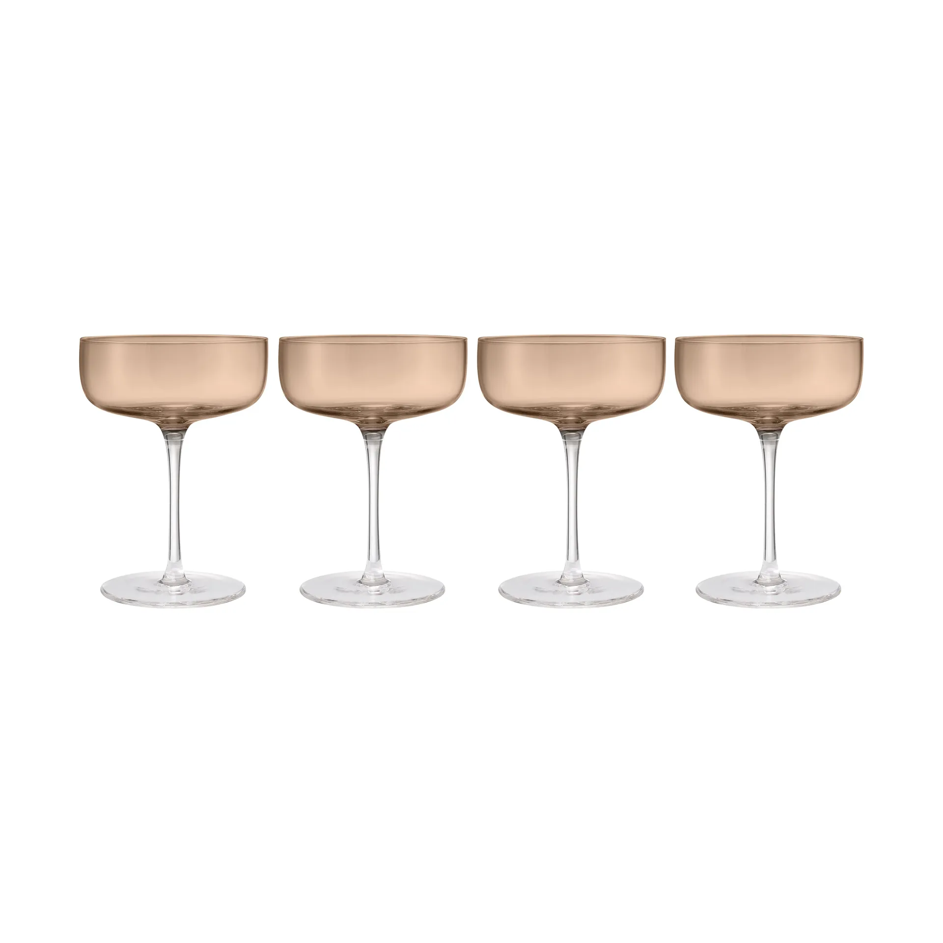 Fuumi kieliszki do szampana coupe 280 ml, 4‑pak, Coffee-przezroczysty blomus