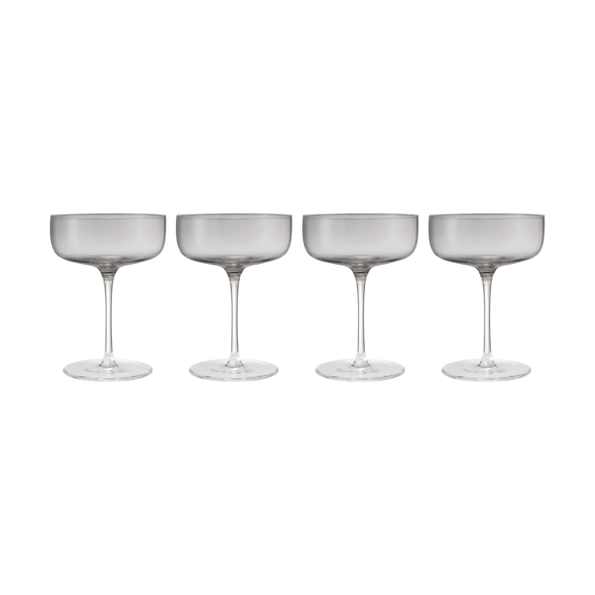 Fuumi kieliszki do szampana coupe 280 ml, 4‑pak, Smoke - przezroczysty blomus