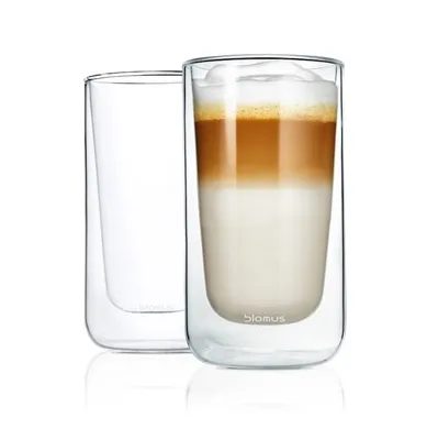 blomus Nero szklanka termiczna do latte macchiato 2-pak Przezroczysty