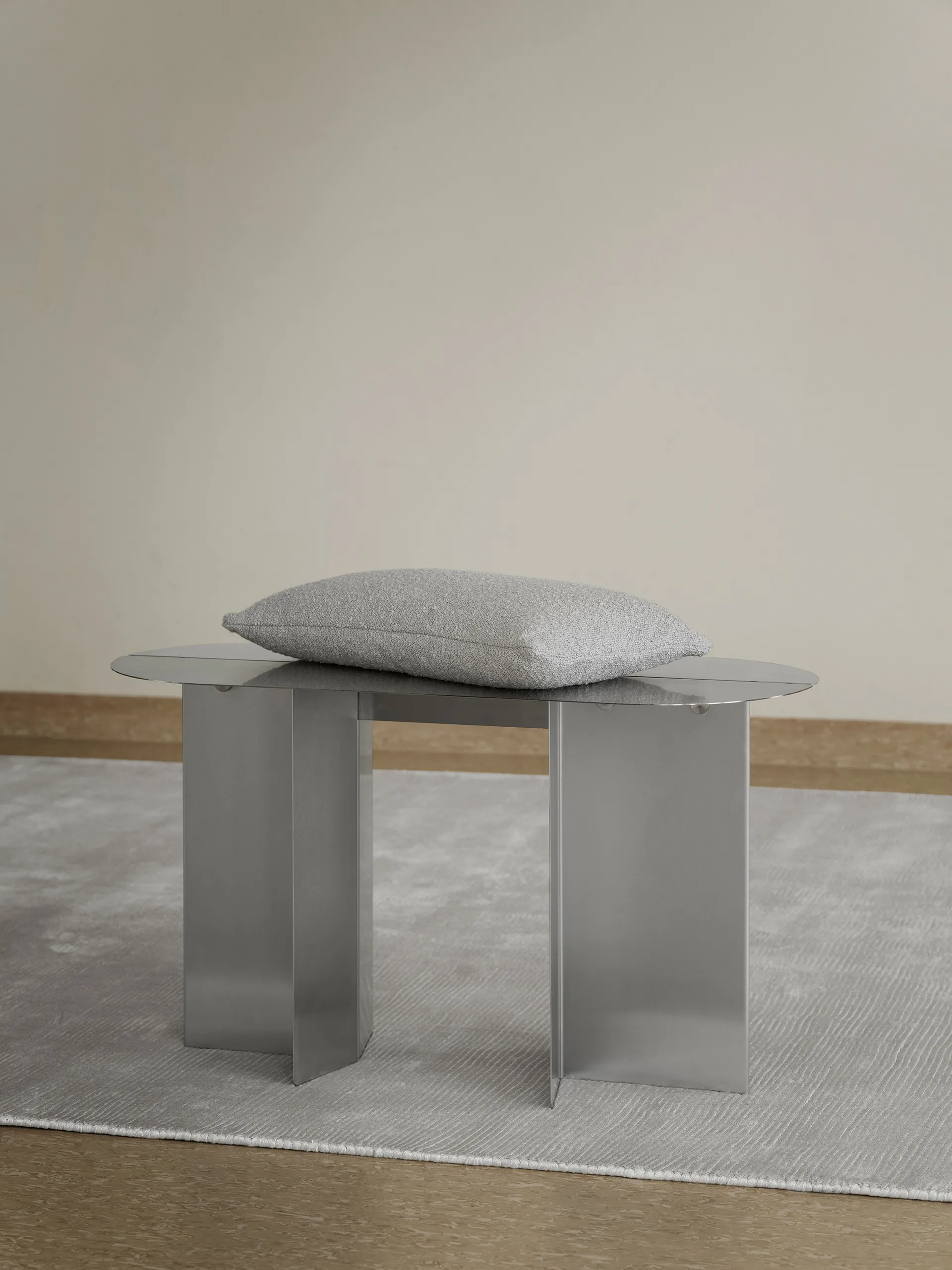 ORU ławka 80x45 cm, Matowa stal nierdzewna blomus