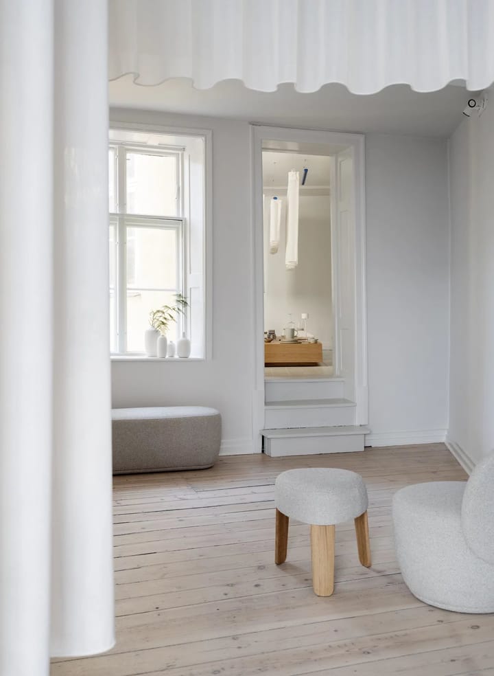 Pufa Kuon 45xØ48 cm, Boucla beige blomus