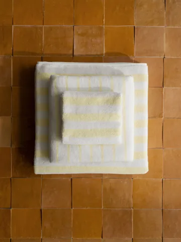 Ręcznik Arto - 2-szt., White-transparent yellow, 30x50 cm - blomus