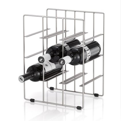 blomus Stojak na wino Pilare 9 butelek Stal | Skandynawski Design | Srebrny kolor