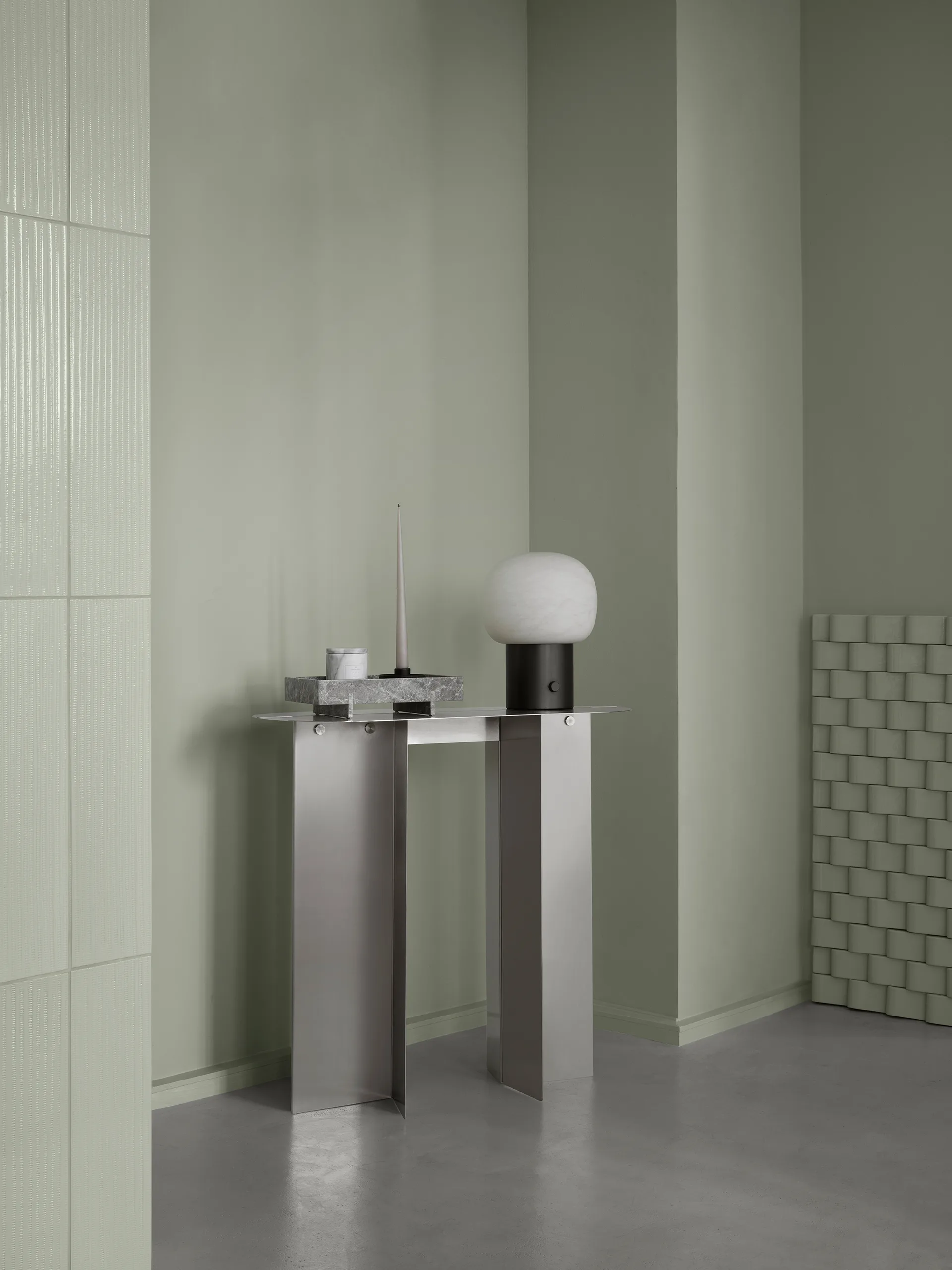 Stolik boczny ORU 80x35x75 cm, Matowa stal nierdzewna blomus