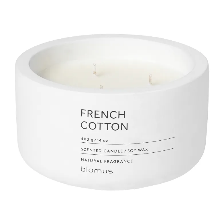Świeczka zapachowa Fraga 25 godz., French Cotton-Lily White blomus