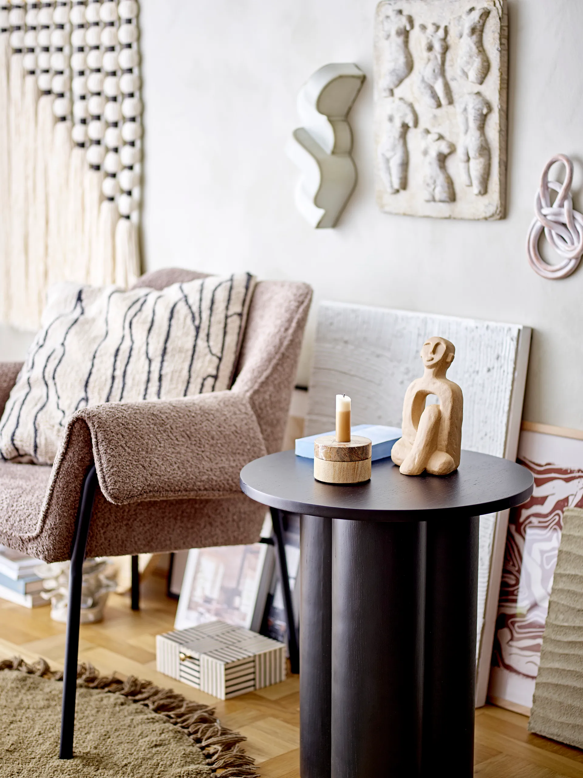 Aio stolik Ø45x50 cm, Czarny Bloomingville