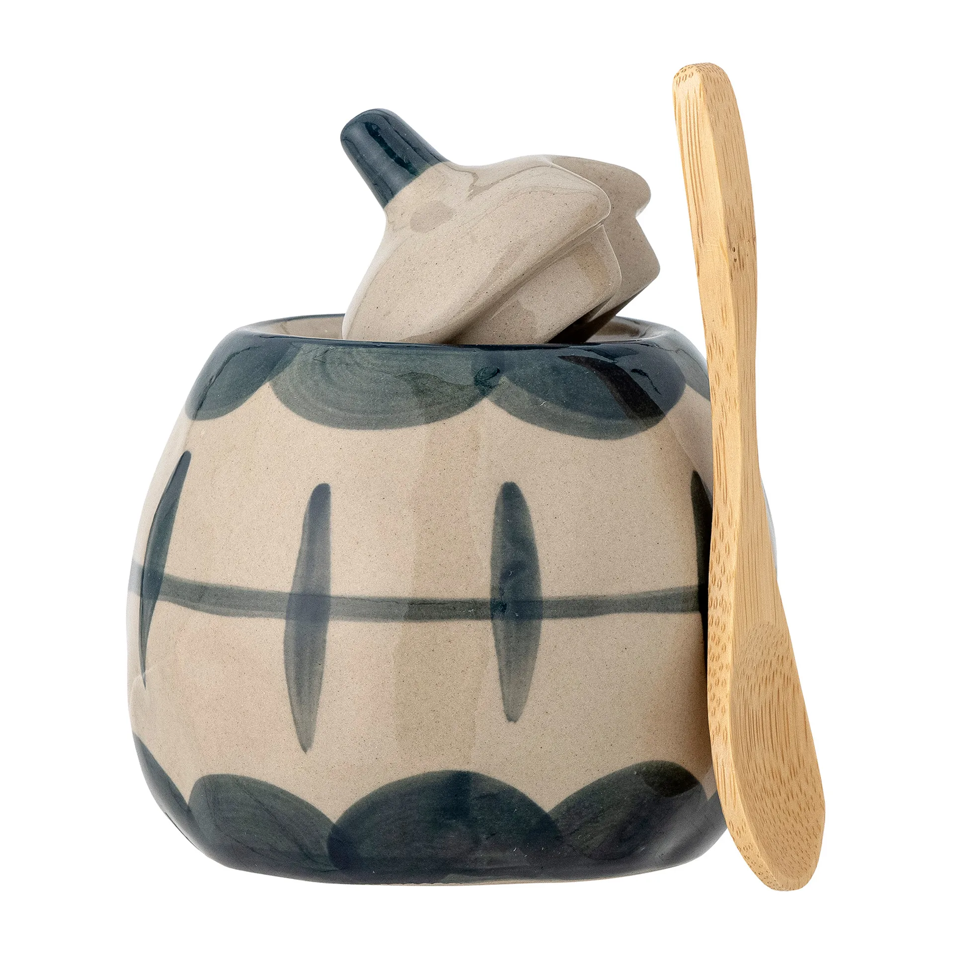 Allium dzbanek na mleko i cukiernica, Niebieskie fale - bambus Bloomingville