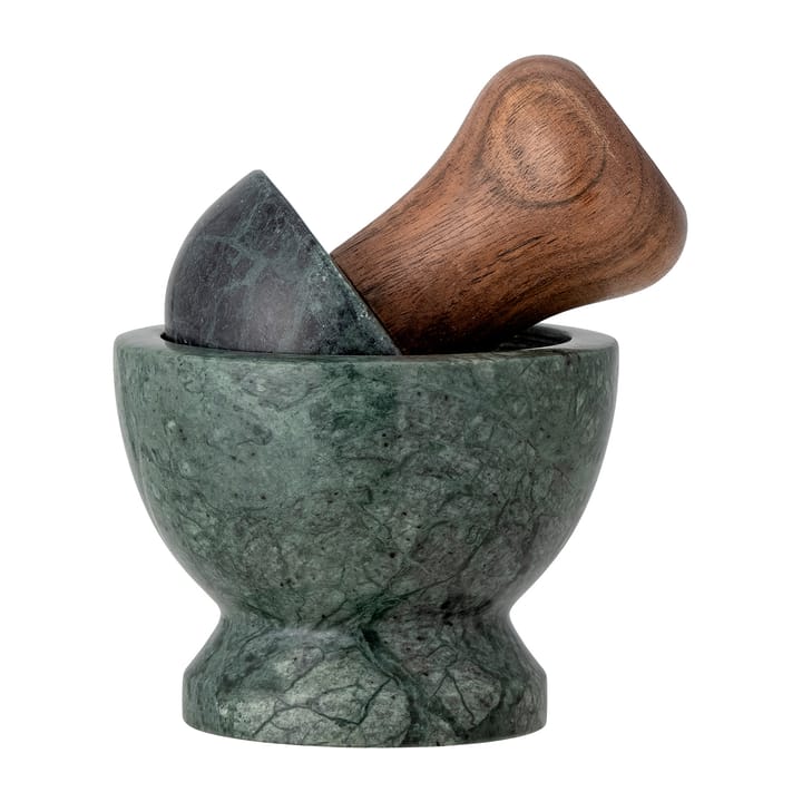 Banou moździeż Ø10 cm - Zielony marmur - drewno mango - Bloomingville