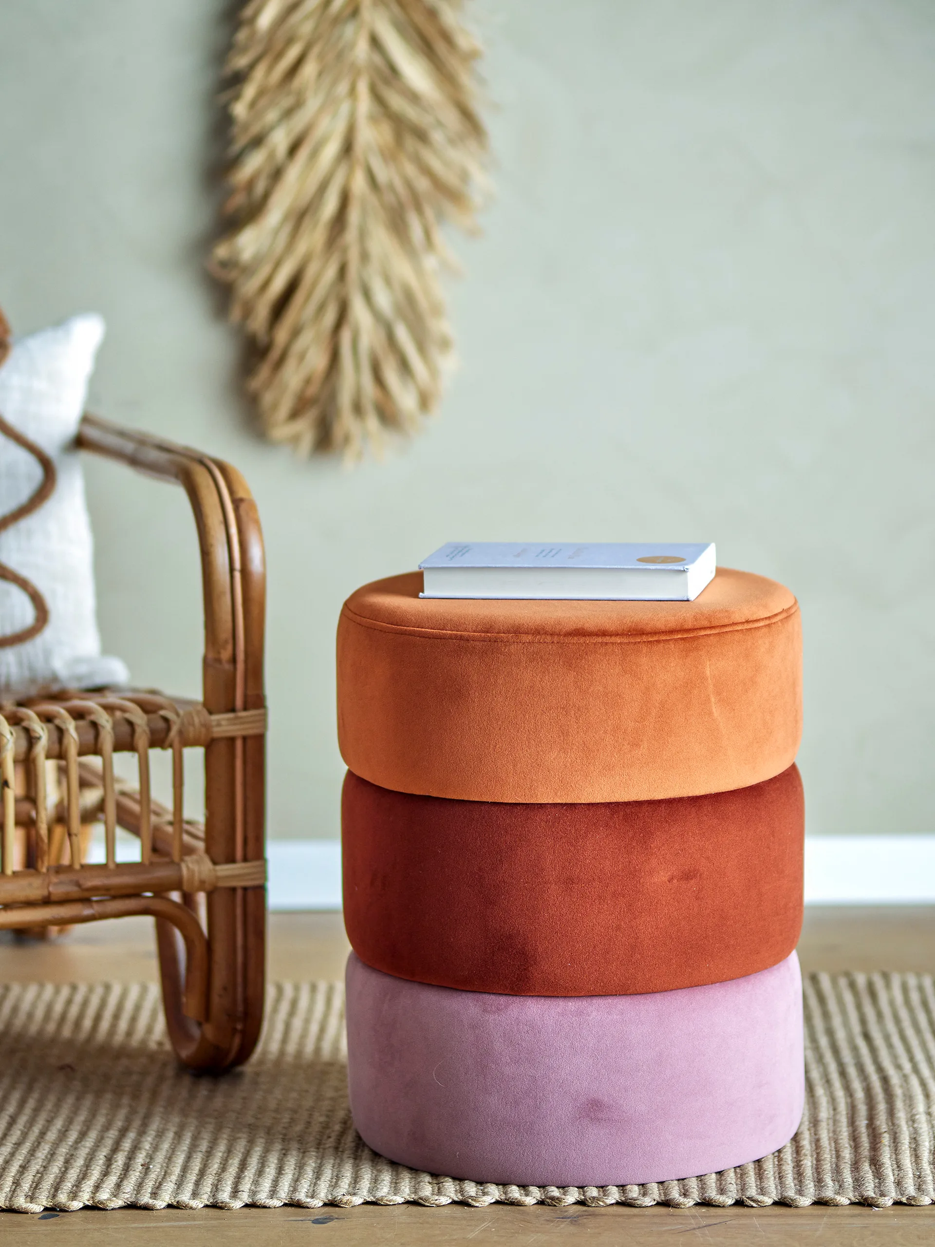 Bilbao pufa Ø37x45 cm, Orange Bloomingville