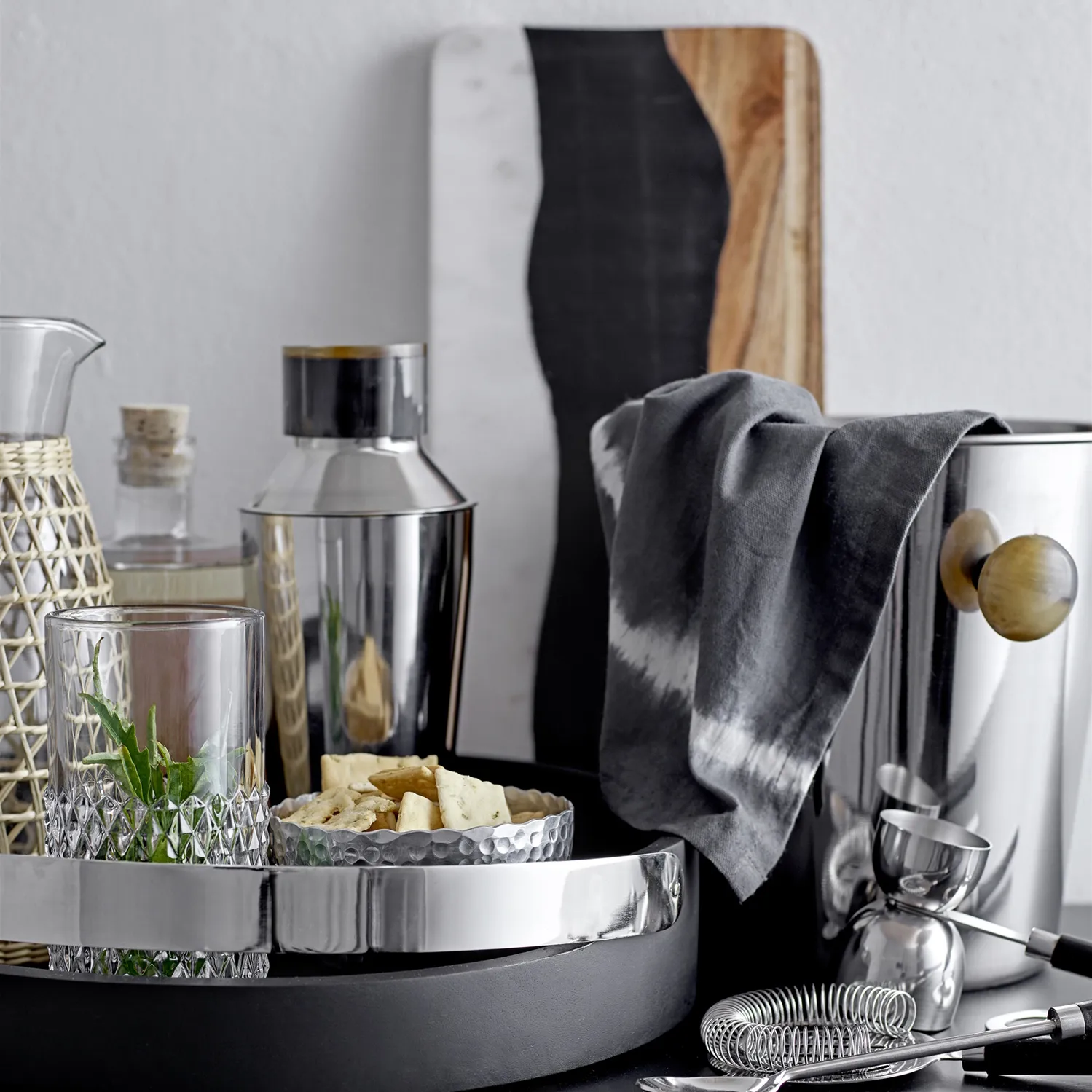 Bloomingville deska do krojenia marmur-żywica-akacja, 18x39,5 cm Bloomingville