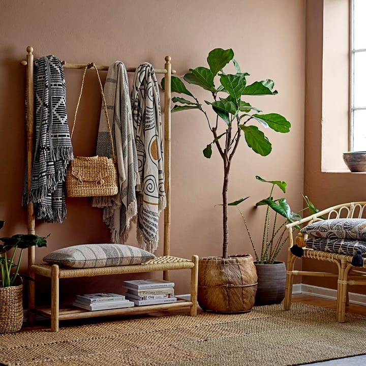 Bloomingville koc w paski 130x160 cm, Zielony Bloomingville