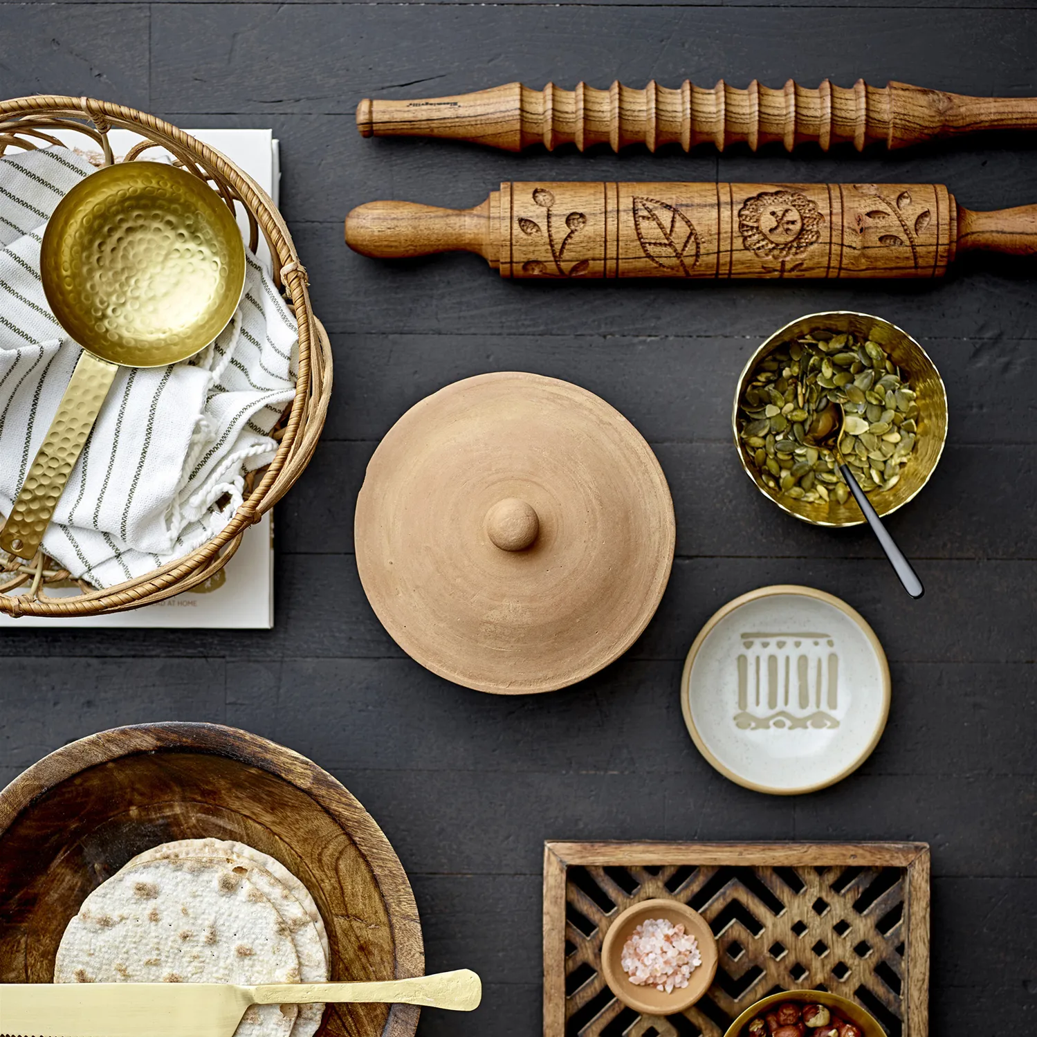 Bloomingville kosz na pieczywo rattan 2-pak, Naturalny Bloomingville