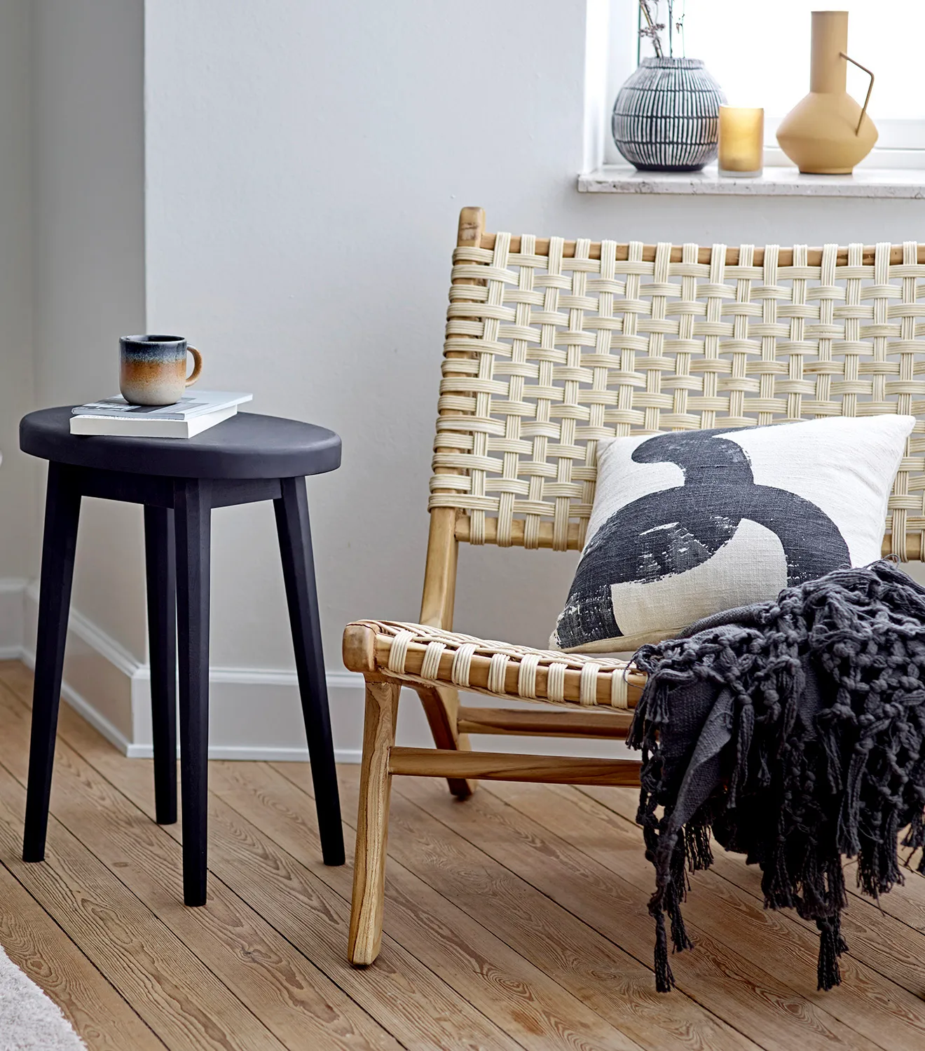 Bloomingville metalowy wazon z uchwytem 21 cm, Żółty Bloomingville