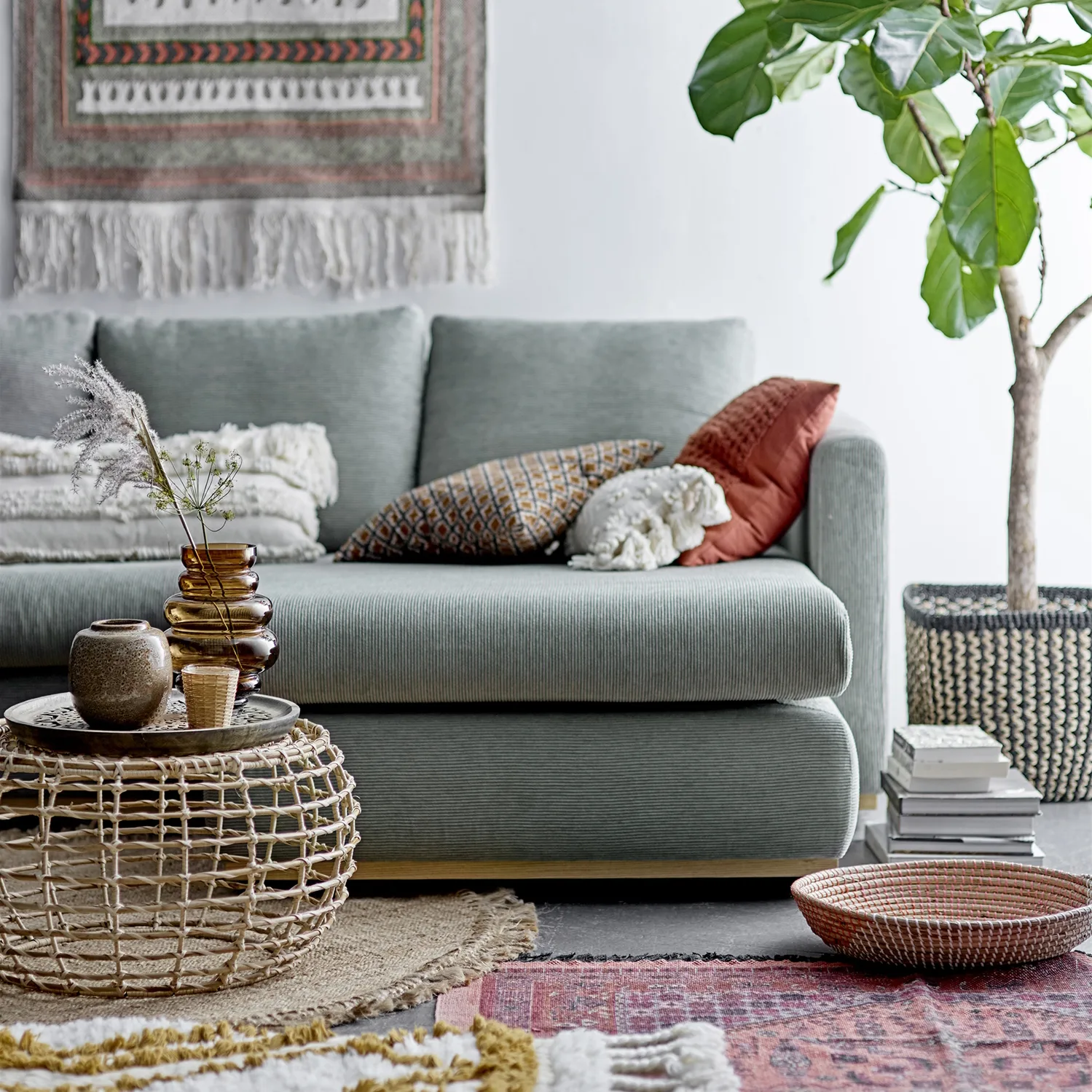 Bloomingville szklany wazon 24 cm, Brązowy Bloomingville