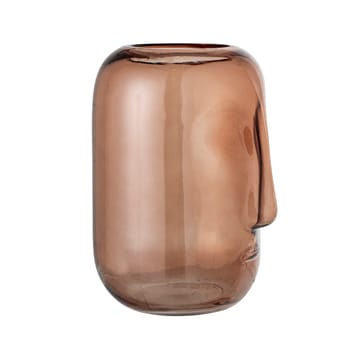 Bloomingville szklany wazon twarz 25 cm - Brązowy - Bloomingville