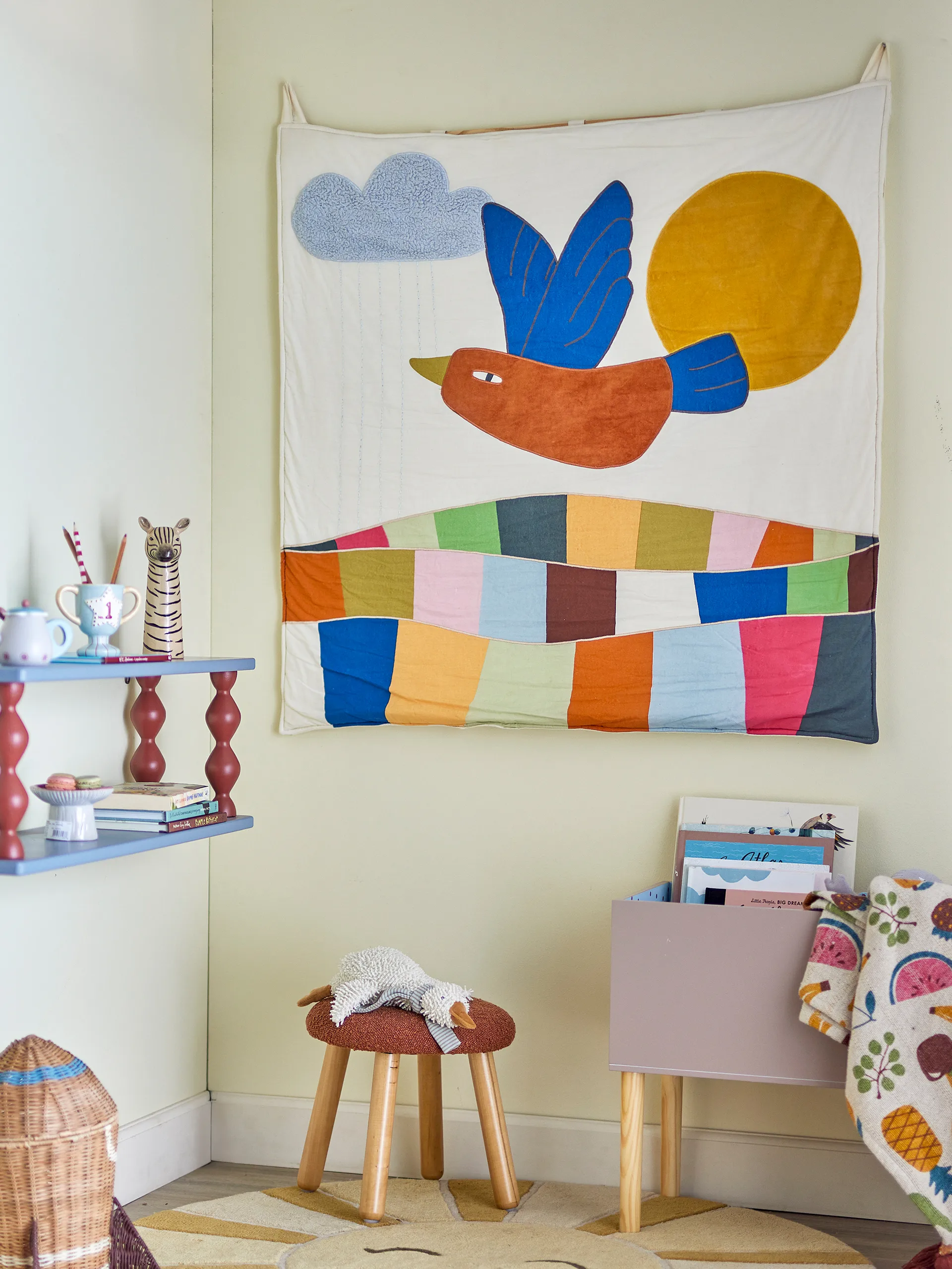 Dekoracja ścienna z bawełny Colorine 101x101 cm, Naturalny Bloomingville