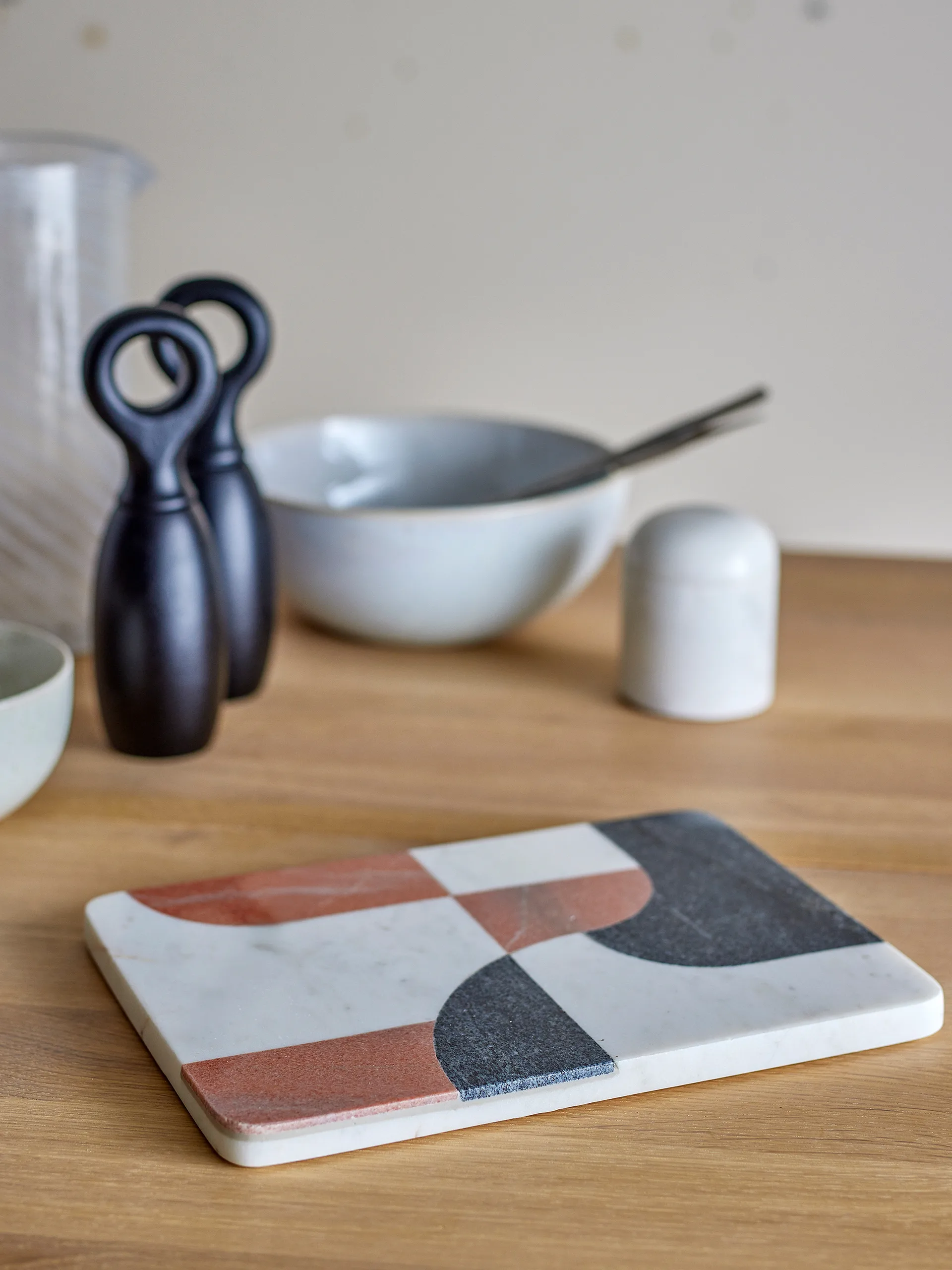 Deska do krojenia Jazzi 20x28 cm, Biało-czarny-brązowy Bloomingville