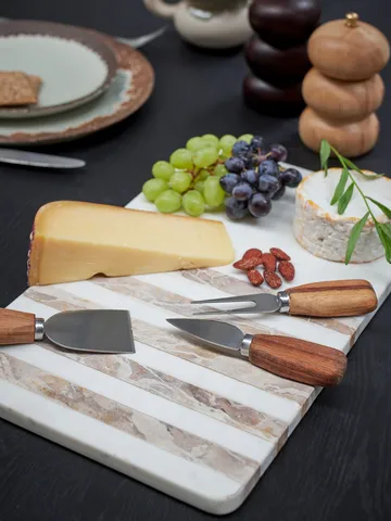 Deska do krojenia Novelle, marmur, 38x22,5 cm - Biały - Bloomingville