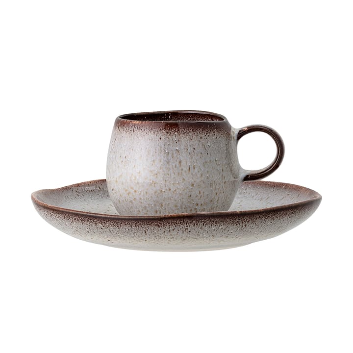 Filiżanka do espresso Sandrine ze spodkiem, Jasnoszary Bloomingville