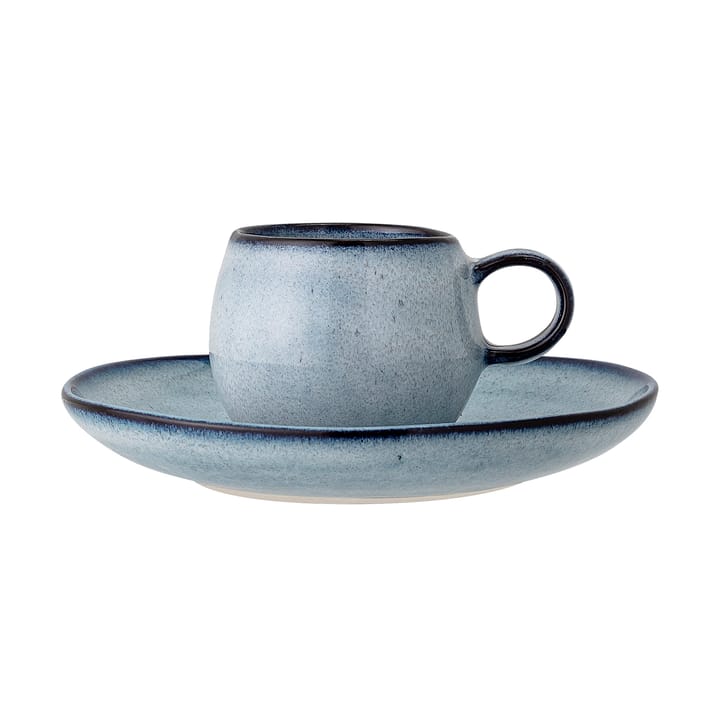 Filiżanka do espresso Sandrine ze spodkiem - Niebieski - Bloomingville