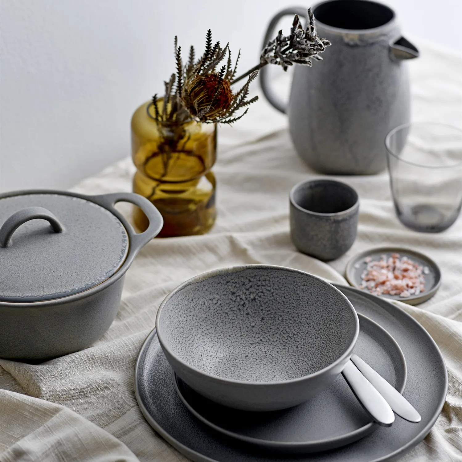 Filiżanka Kendra kamionka 10 cl, Szary Bloomingville