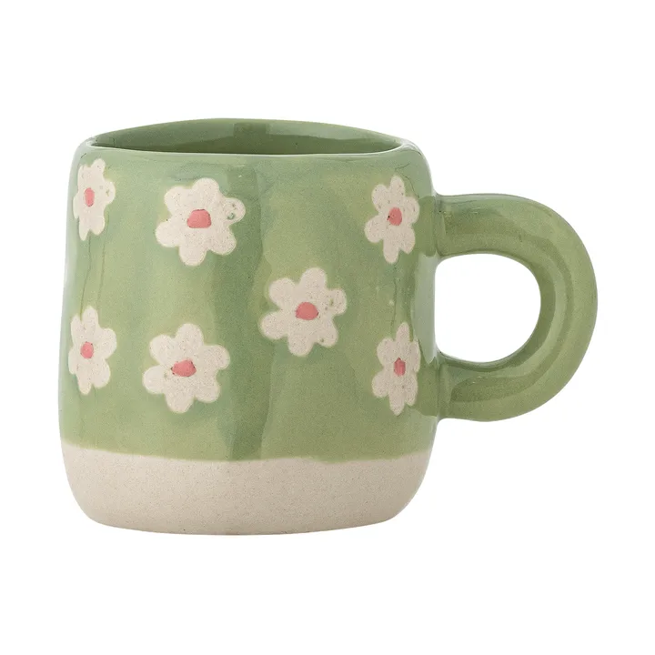 Filiżanka Millie 110 ml - Zielony, kwiaty - Bloomingville